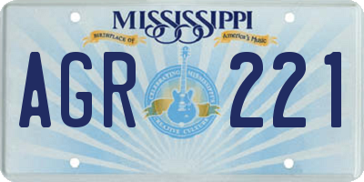 MS license plate AGR221