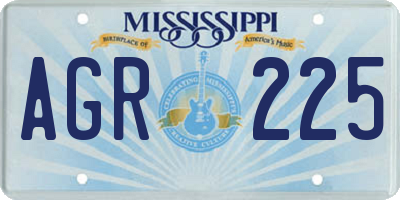 MS license plate AGR225