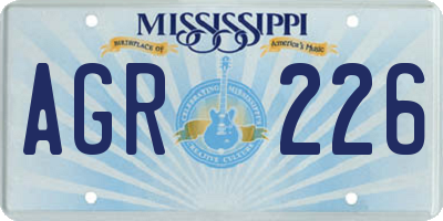 MS license plate AGR226