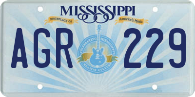 MS license plate AGR229