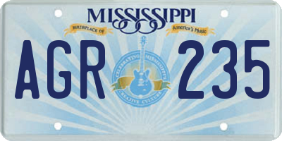 MS license plate AGR235