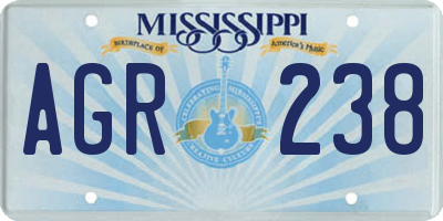MS license plate AGR238