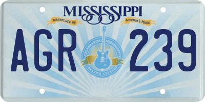 MS license plate AGR239