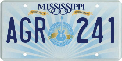 MS license plate AGR241