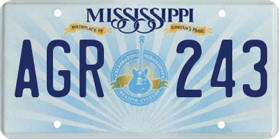 MS license plate AGR243