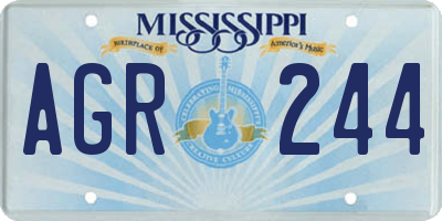 MS license plate AGR244