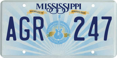 MS license plate AGR247