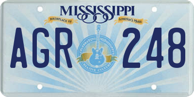 MS license plate AGR248