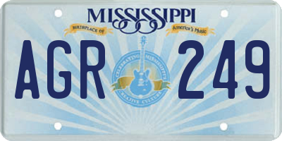 MS license plate AGR249