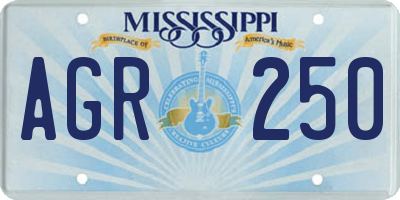 MS license plate AGR250