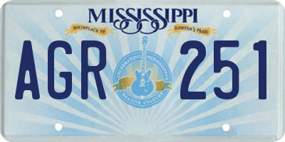 MS license plate AGR251