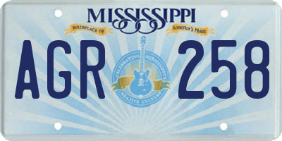 MS license plate AGR258