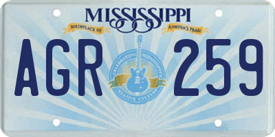 MS license plate AGR259