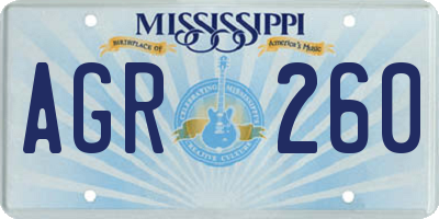 MS license plate AGR260