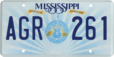 MS license plate AGR261