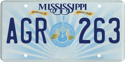 MS license plate AGR263