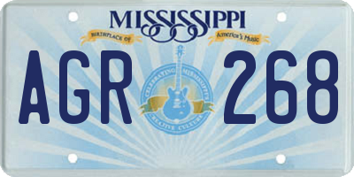 MS license plate AGR268