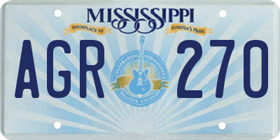 MS license plate AGR270