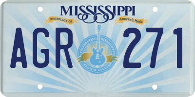 MS license plate AGR271