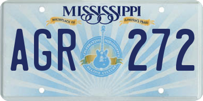 MS license plate AGR272