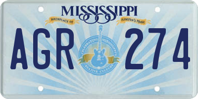 MS license plate AGR274