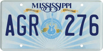 MS license plate AGR276