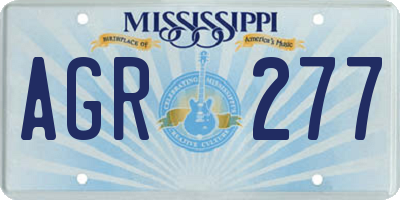 MS license plate AGR277