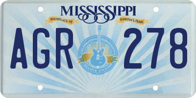 MS license plate AGR278