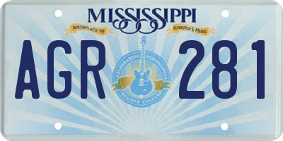 MS license plate AGR281