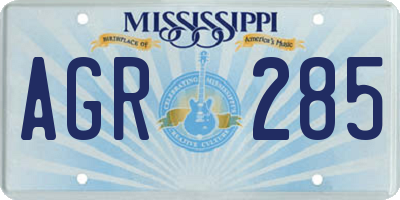 MS license plate AGR285