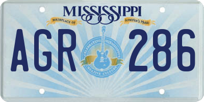 MS license plate AGR286