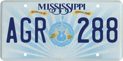 MS license plate AGR288