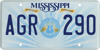 MS license plate AGR290