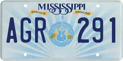 MS license plate AGR291