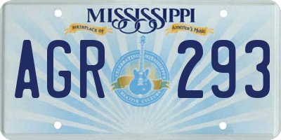 MS license plate AGR293