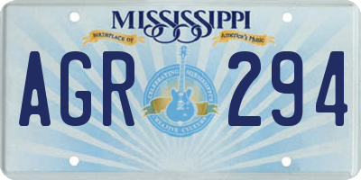 MS license plate AGR294