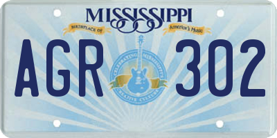 MS license plate AGR302
