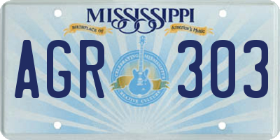 MS license plate AGR303