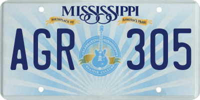 MS license plate AGR305