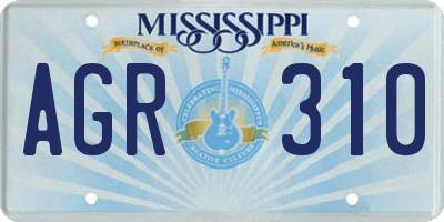 MS license plate AGR310