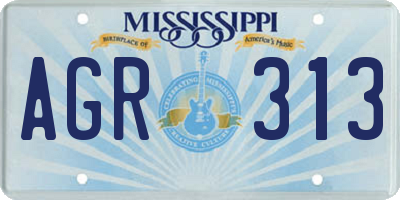 MS license plate AGR313
