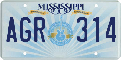 MS license plate AGR314