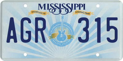 MS license plate AGR315