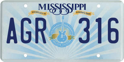 MS license plate AGR316