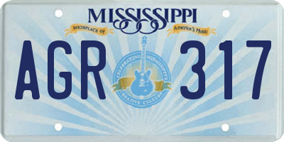 MS license plate AGR317