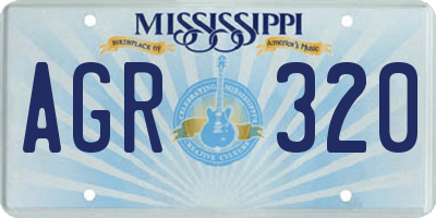 MS license plate AGR320
