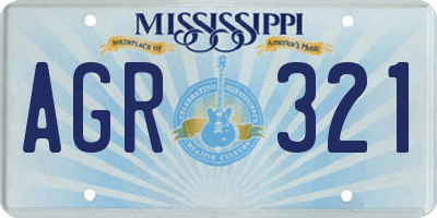 MS license plate AGR321