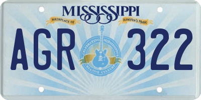 MS license plate AGR322