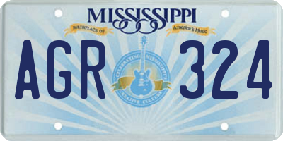 MS license plate AGR324