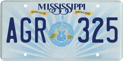 MS license plate AGR325